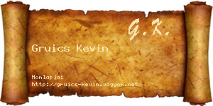 Gruics Kevin névjegykártya